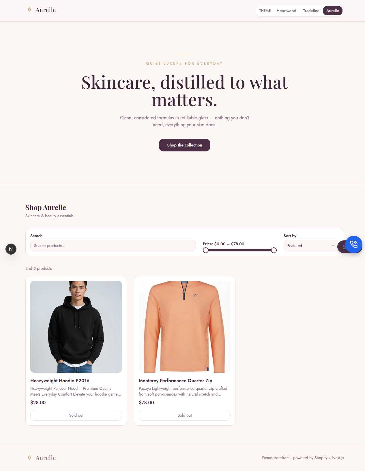 Aurelle — Skincare & beauty online store we built